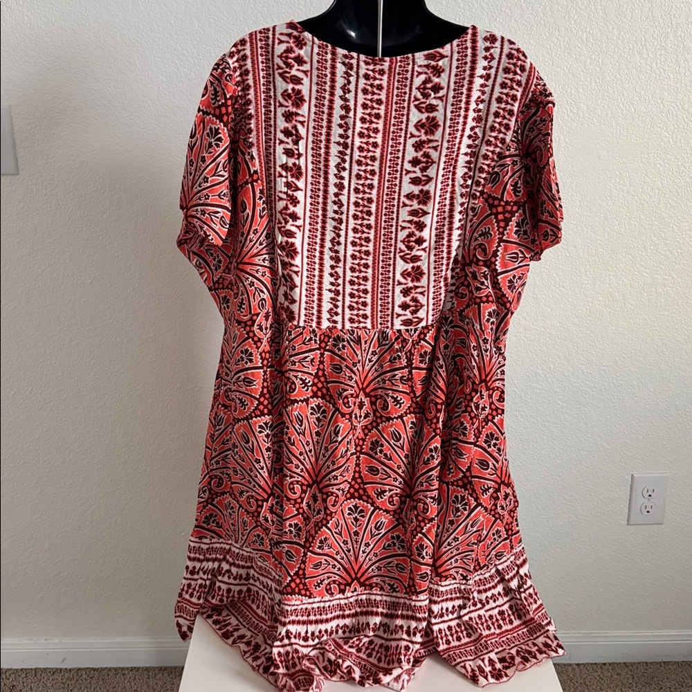 NWT Knox Rose Boho Print Mini Dress 1X - Picture 4 of 8